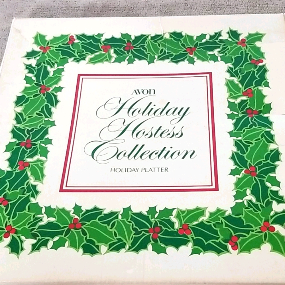 Vintage Avon Holiday Glass platter